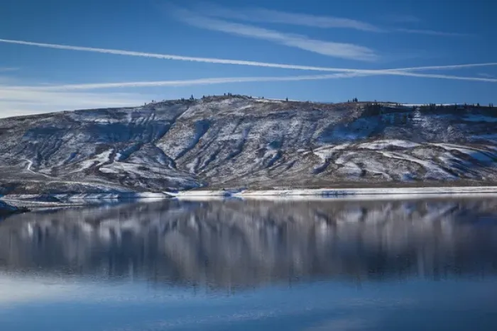 Framed Print : USA, Colorado, Curecanti National Recreation Area, Blue Mesa Reservoir, winter Framed Print : USA, Colorado, Curecanti National Recreation Area, Blue Mesa Reservoir, winter