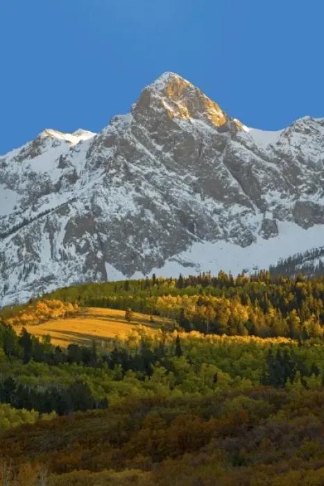 Framed Print : USA, Colorado, Dallas Divide, Sunset on Mt. Sneffles with Autumn Color Framed Print : USA, Colorado, Dallas Divide, Sunset on Mt. Sneffles with Autumn Color