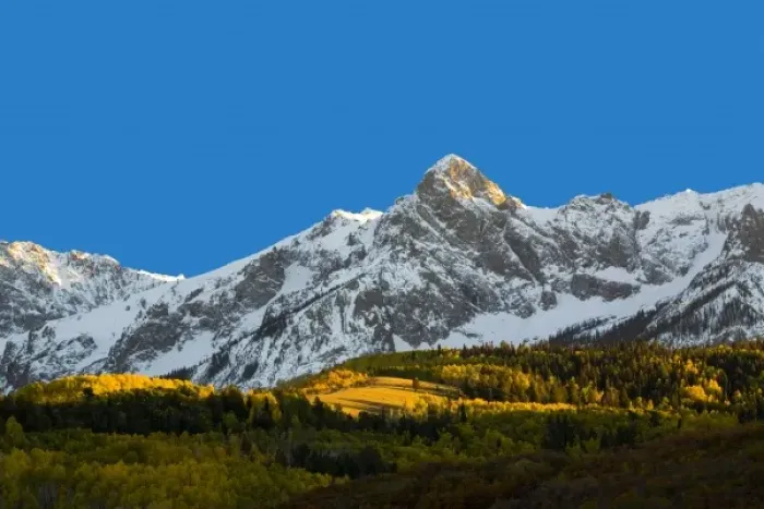 Framed Print : USA, Colorado, Dallas Divide, Sunset on Mt. Sneffles with Autumn Color Framed Print : USA, Colorado, Dallas Divide, Sunset on Mt. Sneffles with Autumn Color
