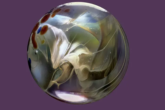 Framed Print : USA, Colorado, Fort Collins. Borosilicate marble close-up