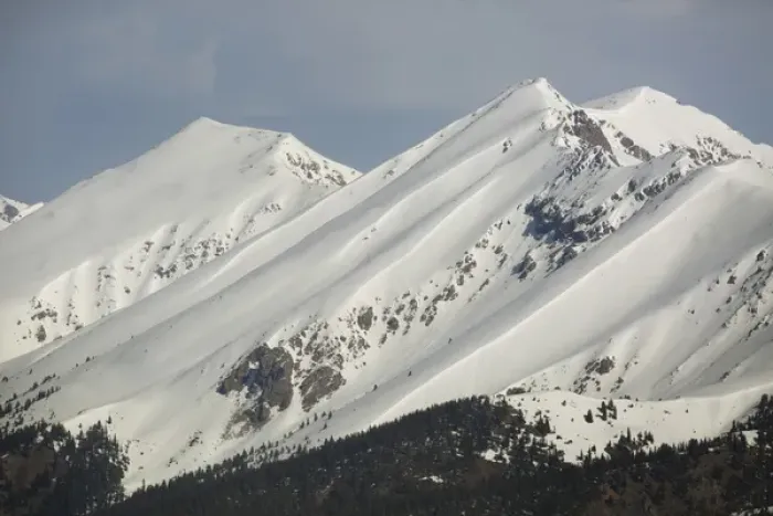 Framed Print : USA, Colorado. Fresh spring snow coats Sawatch Range