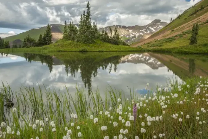 Framed Print : USA, Colorado, Gunnison National Forest. Paradise Divide and pond reflection. Credit as Framed Print : USA, Colorado, Gunnison National Forest. Paradise Divide and pond reflection. Credit as