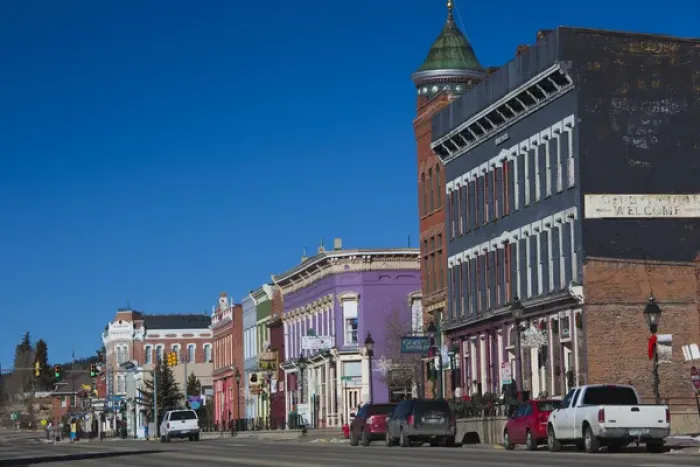Framed Print : USA, Colorado, Leadville, downtown buildings