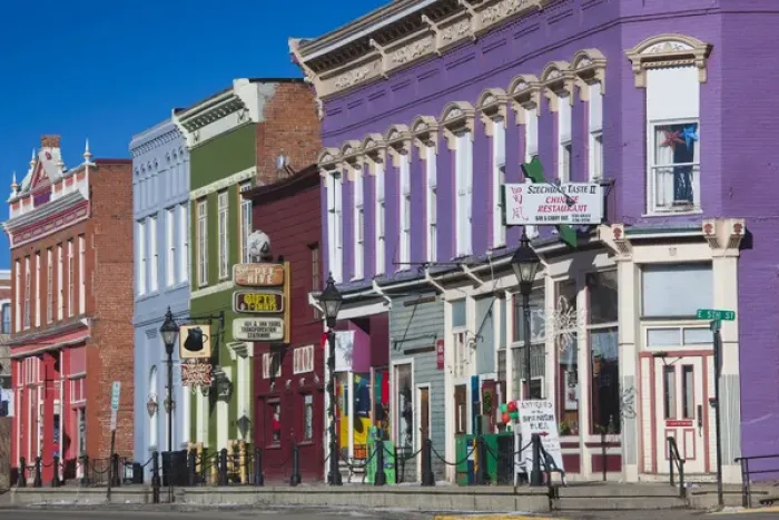 Framed Print : USA, Colorado, Leadville, downtown buildings