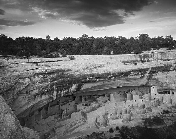 USA, Colorado, Mesa Verde National Park. Overview of Cliff Palace Ruins. Credit as
