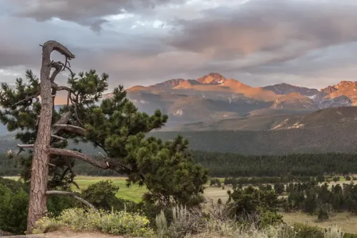Framed Print : USA, Colorado, Rocky Mountain National Park. Sunrise on Longs Peak. Credit as Framed Print : USA, Colorado, Rocky Mountain National Park. Sunrise on Longs Peak. Credit as
