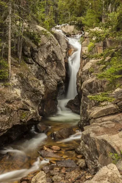 Framed Print : USA, Colorado, Rocky Mountain National Park. Chasm Falls on Fall River. Credit as