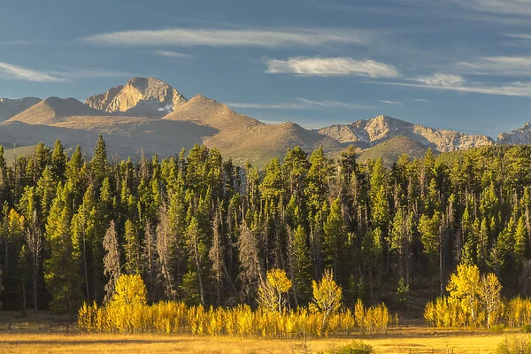 USA, Colorado, Rocky Mountain National Park. Mountain and forest landscape. Credit as