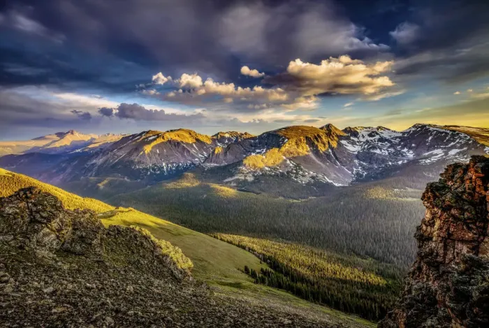 Framed Print : USA, Colorado, Rocky Mountain National Park. Mountain and valley landscape at sunset Framed Print : USA, Colorado, Rocky Mountain National Park. Mountain and valley landscape at sunset