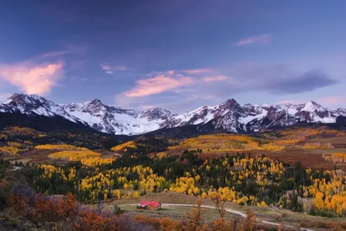 Framed Print : USA, Colorado, Rocky Mountains, San Juan Mountains. A picturesque ranch in fall