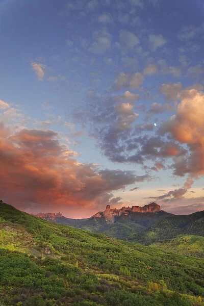 USA, Colorado, San Juan Mountains. Landscape with Courthouse Mountain. Credit as