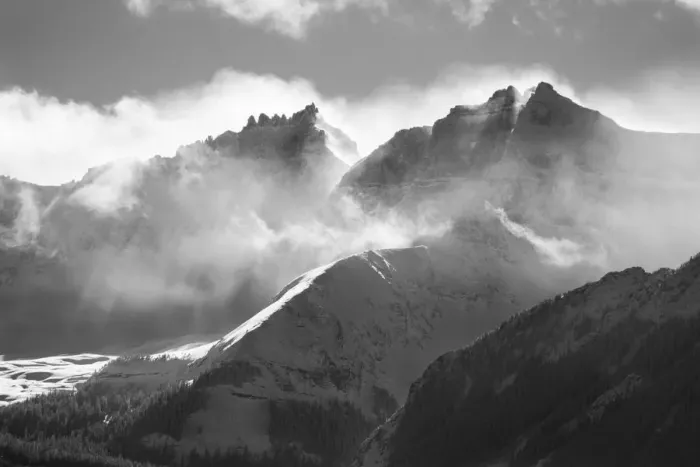 Framed Print : USA, Colorado, San Juan Mountains. B&W of winter mountain landscape Framed Print : USA, Colorado, San Juan Mountains. B&W of winter mountain landscape