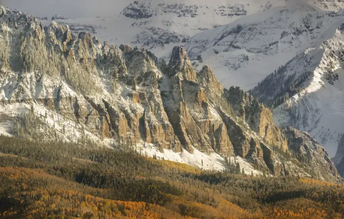 Framed Print : USA, Colorado, San Juan Mountains. Ophir Needles after an autumn snowfall. Credit as Framed Print : USA, Colorado, San Juan Mountains. Ophir Needles after an autumn snowfall. Credit as