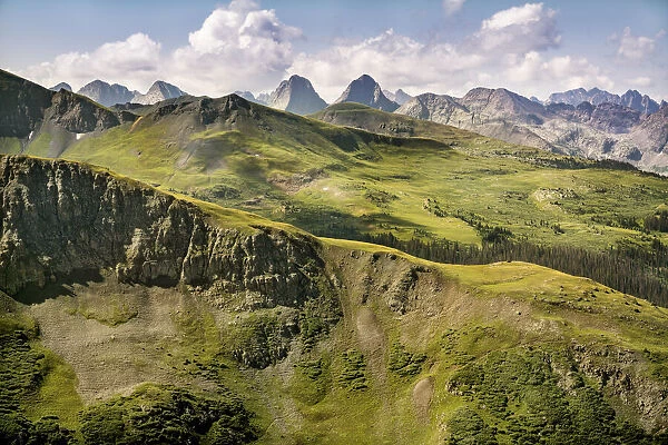 USA, Colorado, San Juan National Forest. Overview of San Juan Mountains landscape