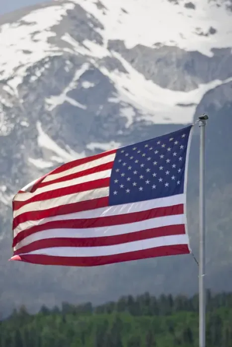 Framed Print : USA, Colorado, Silverthorne. American flag flying against mountain backdrop. Credit as Fred J Framed Print : USA, Colorado, Silverthorne. American flag flying against mountain backdrop. Credit as Fred J