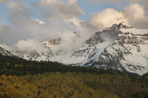 USA, Colorado, Sneffels Range. Clouds over mountain landscape