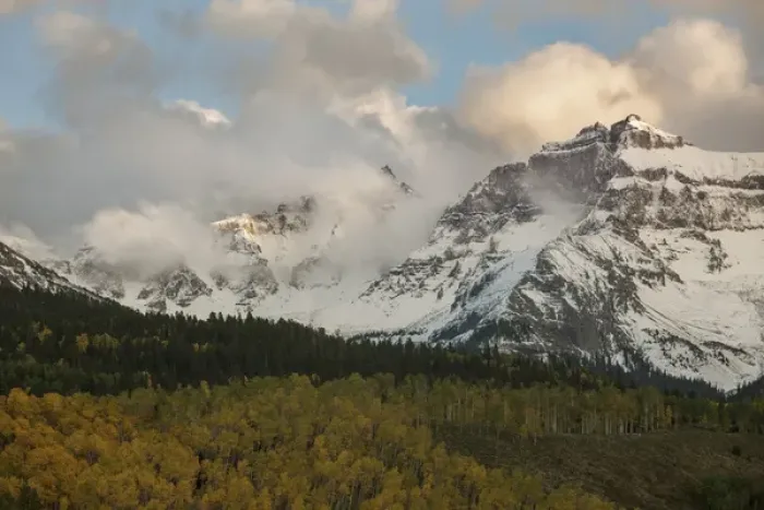Framed Print : USA, Colorado, Sneffels Range. Clouds over mountain landscape Framed Print : USA, Colorado, Sneffels Range. Clouds over mountain landscape