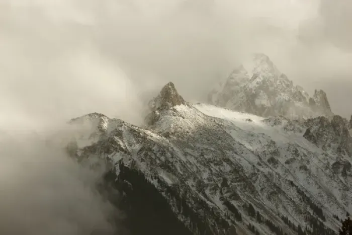 Framed Print : USA, Colorado, Sneffels Range. Clouds over Mt Sneffels
