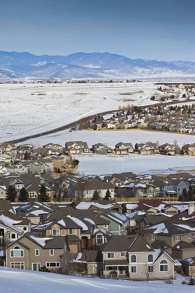 USA, Colorado, Superior, Greater Denver suburban development, winter