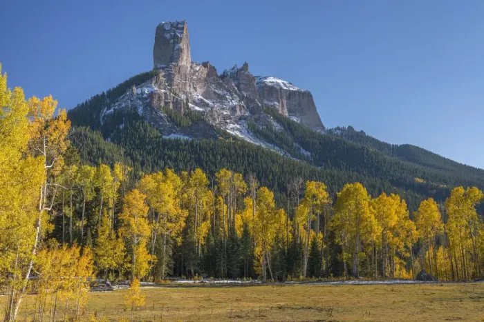 Framed Print : USA, Colorado, Uncompahgre National Forest, Chimney Rock (left Framed Print : USA, Colorado, Uncompahgre National Forest, Chimney Rock (left