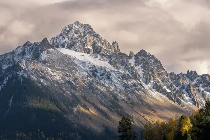 Framed Print : USA, Colorado, Uncompahgre National Forest. Mt Sneffels after autumn snowstorm