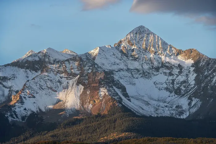 Framed Print : USA, Colorado, Uncompahgre National Forest. Wilson Peak at sunrise