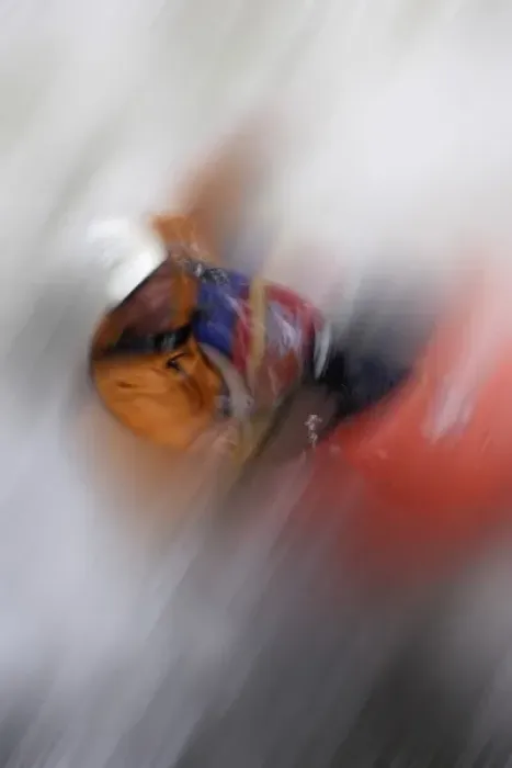 Framed Print : USA, Colorado, Vail, Gore Creek. Kayaker action in the 2005 TEVA Mountain Games during Framed Print : USA, Colorado, Vail, Gore Creek. Kayaker action in the 2005 TEVA Mountain Games during