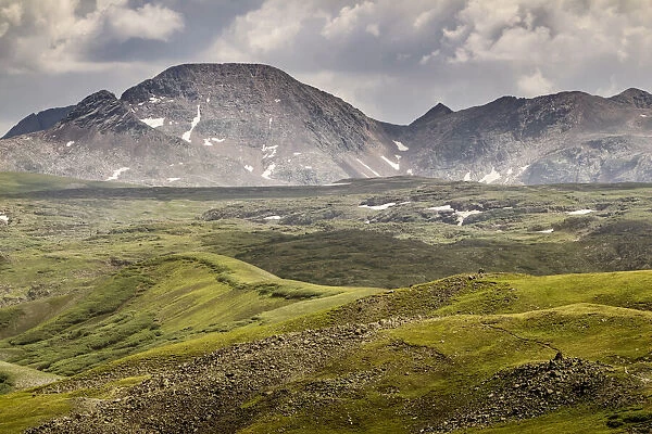 USA, Colorado, Weminuche Wilderness. Mountain and valley landscape