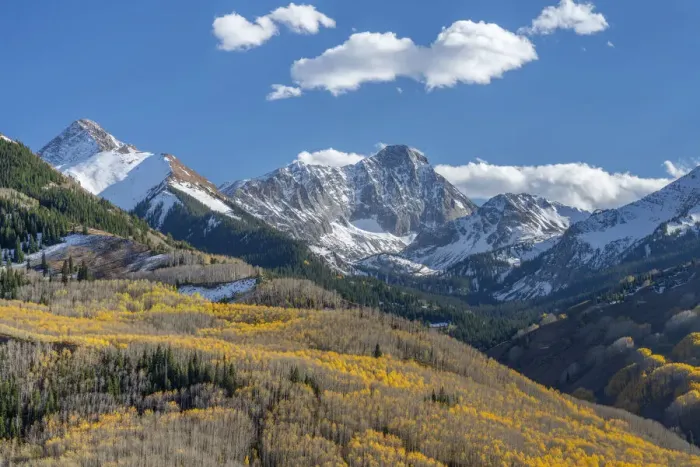 Framed Print : USA, Colorado, White River National Forest, Aspen and evergreen forest in autumn below Mt Framed Print : USA, Colorado, White River National Forest, Aspen and evergreen forest in autumn below Mt