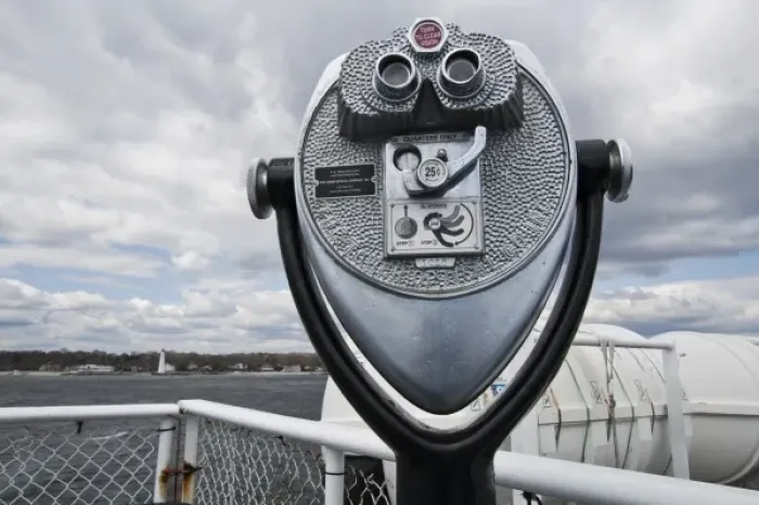 Framed Print : USA, Connecticut, New London. Long Island Ferry, binocculars and New London Harbor Lighthouse Framed Print : USA, Connecticut, New London. Long Island Ferry, binocculars and New London Harbor Lighthouse