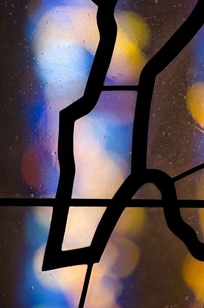 USA, DC, Washington, Washington National Cathedral, closeup of glass with colorful