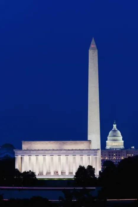 Framed Print : USA, District of Columbia, Washington, DC, Lincoln Memorial, Washington Monument