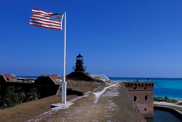 USA, FL, Florida Keys, Fort Jefferson, 1846, stands on Garden Key, Dry Tortugas