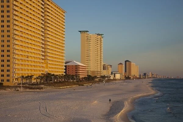 USA, Florida, Florida Panhandle, Panama City Beach, skyline from the Dan Russell City Pier