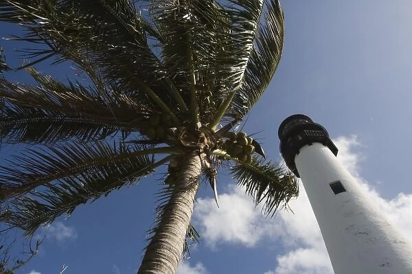 USA, Florida, Miami Area (Key Biscayne): Cape Florida Lighthouse