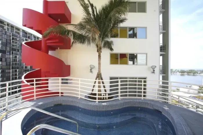 Framed Print : USA, Florida, Miami. The Atlantis Condominium, designed by Arquitectonica in 1982 Framed Print : USA, Florida, Miami. The Atlantis Condominium, designed by Arquitectonica in 1982