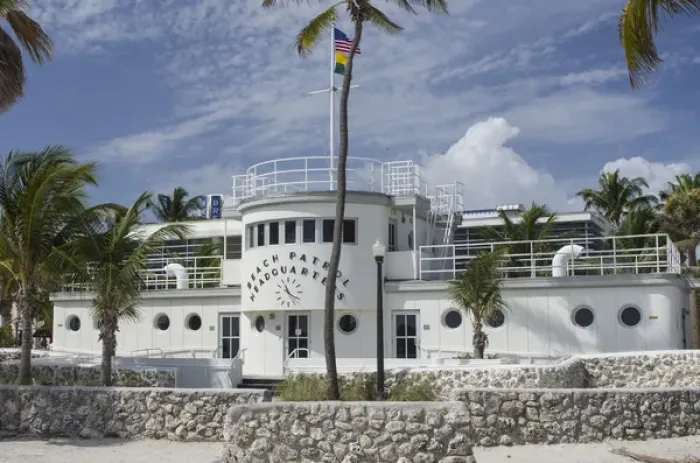 Framed Print : USA, Florida, Miami Beach. Nautical style Beach Patrol Headquarters in South Beach Framed Print : USA, Florida, Miami Beach. Nautical style Beach Patrol Headquarters in South Beach