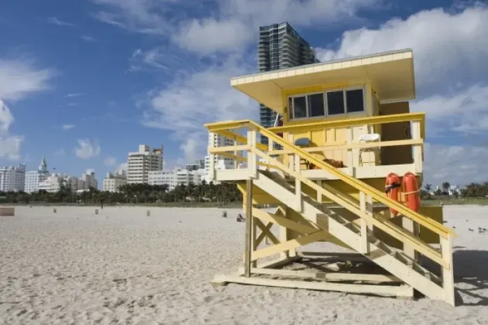 Framed Print : USA, Florida, Miami Beach: South Beach, Miami Beach Lifeguard Tower