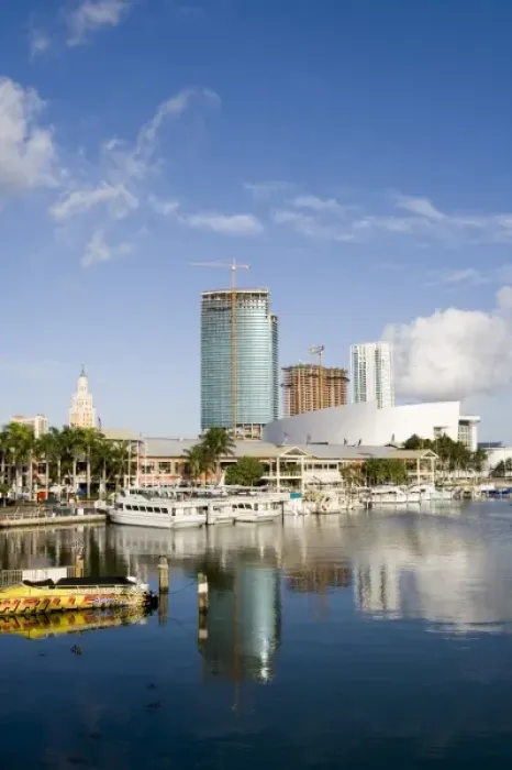 Framed Print : USA, Florida, Miami: Downtown from Bayside Marketplace / Morning Framed Print : USA, Florida, Miami: Downtown from Bayside Marketplace / Morning