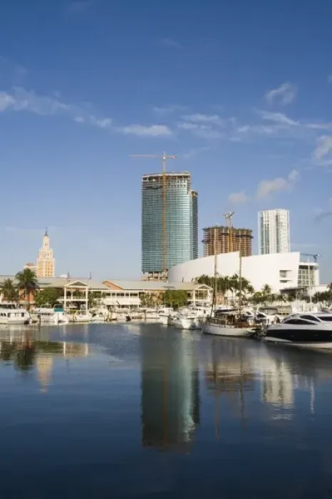 Framed Print : USA, Florida, Miami: Downtown from Bayside Marketplace  /  Morning