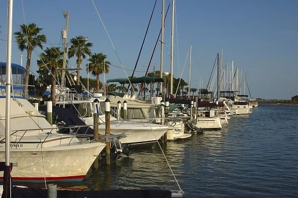 USA; Florida; New Smyrna Beach; boats at New Smyrna Yacht Club