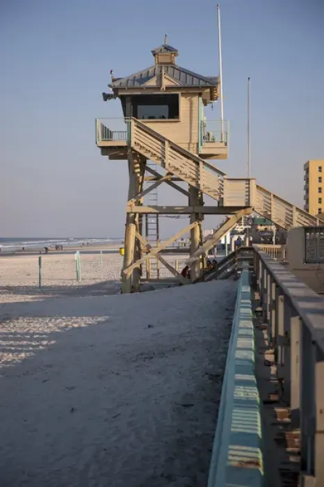 Framed Print : USA, Florida, New Smyrna Beach, lifeguard station
