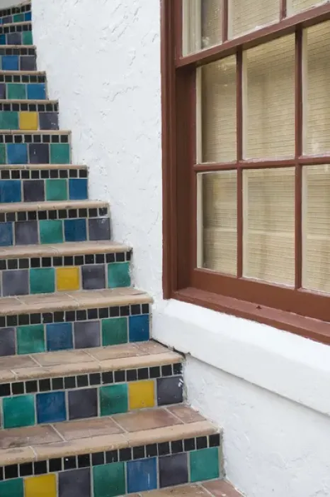 Framed Print : USA-Florida-Palm Beach: Worth Avenue-Via Mizner Alleyway- Mosaic Steps