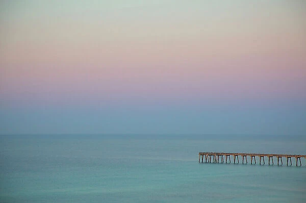 USA, Florida, Pensacola Beach. Pier at Pensacola Beach in the early morning