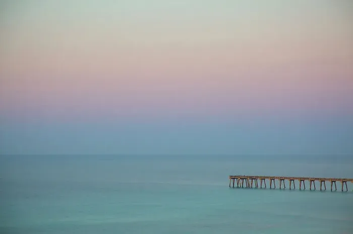 Framed Print : USA, Florida, Pensacola Beach. Pier at Pensacola Beach in the early morning Framed Print : USA, Florida, Pensacola Beach. Pier at Pensacola Beach in the early morning