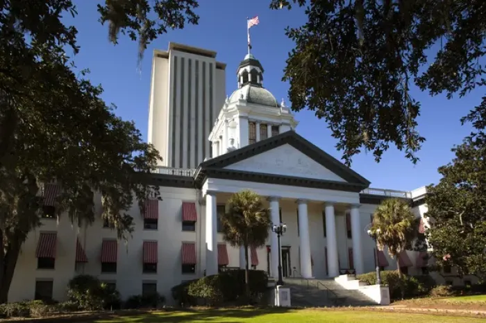 Framed Print : USA, Florida, Tallahassee, old and new State Capitol buildings Framed Print : USA, Florida, Tallahassee, old and new State Capitol buildings