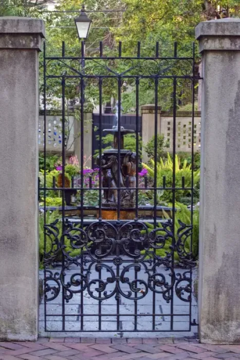 Framed Print : USA, GA, Savannah, Historic District, Private Garden