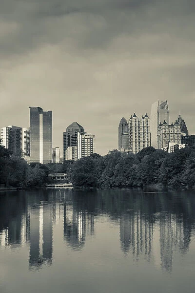 USA, Georgia, Atlanta, city skyline from Piedmont Park