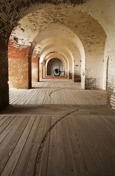 USA; Georgia; Savannah; Arches at Fort Pulaski National Monument