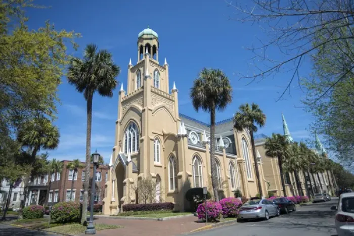 Framed Print : USA, Georgia, Savannah, Congregation Mickve Israel, synagogue